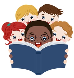 Children reading books vector image