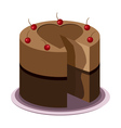 Tasty chocolate cake vector image