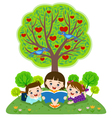 Children reading books vector image