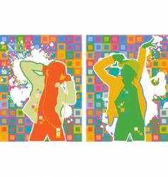 Pop artist dancers vector image