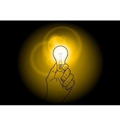 Light bulb shining on the dark vector image