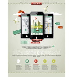 Mobile phones infographics vector image