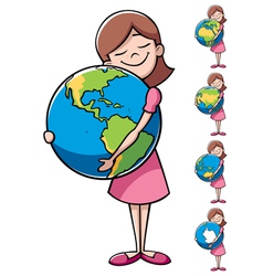 Child and Earth vector image