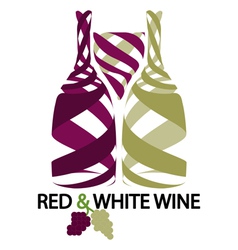 Red and white wine vector image