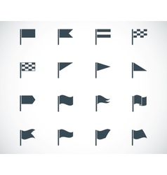 Black flag icons set vector image