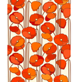 Poppies seamless floral background vector image