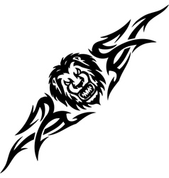 Lion and symmetric tribals - vector image