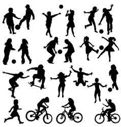 Group of active children vector image