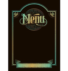 Vintage chalkboard menu banner calligraphy design vector image