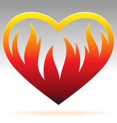 Burning heart sign vector image