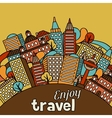 Town background design with hand drawn houses Town background design with hand drawn houses vector image