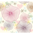 Seamless pattern with flowers and hearts vector image