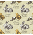 Seamless with chick and rabbit vector image