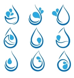 Set of water design elements emblems signs logo vector image