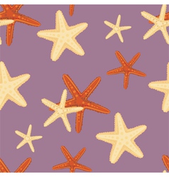 Seamless starfish pattern vector image