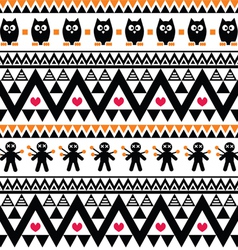 Halloween seamless pattern - tribal Aztec print Halloween seamless pattern - tribal Aztec print vector image