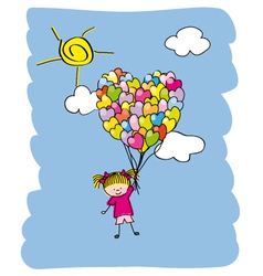 Baby girl flying vector image