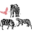 Set of african animal silhouettes vector image