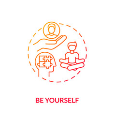 be yourself red gradient concept icon vector image