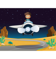 A boy and aeroplane vector image