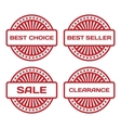 Red Rubber Stamp Set Sale best seller best choice vector image