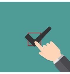 Hand filling check box vector image