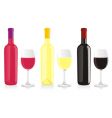 Wine bottles and glasses vector image