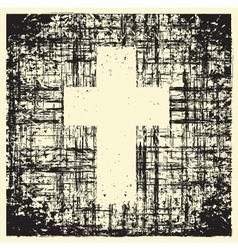 Grunge cross vector image