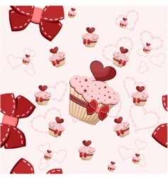 Birthday cake pattern vector image