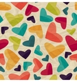 Seamless pattern with hearts on crumpled paper vector image