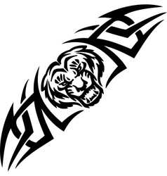 Tiger and symmetric tribals - Tiger and symmetric tribals - vector image