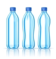 Water bottles on white vector image