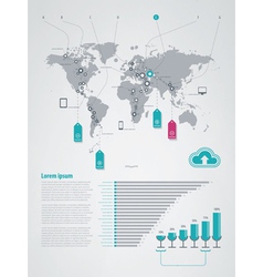 Infographics elements world map vector image