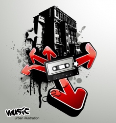 Urban music illustration vector image