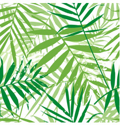 Greenery palm leaves seamless pattern vector image