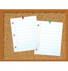 Corkboard and papers vector image