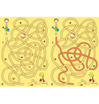 Beach maze for kids vector image