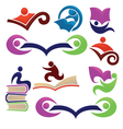 Library icons vector image