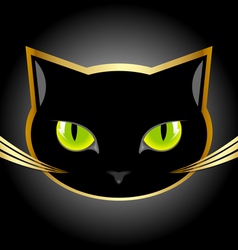 Black cat head vector image