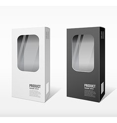 White and Black box products package vector image