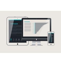 Icon display tablet and cell phone vector image