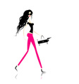 Fashion girl with bag for your design vector image