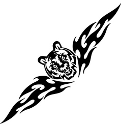 Tiger and symmetric tribals - Tiger and symmetric tribals - vector image
