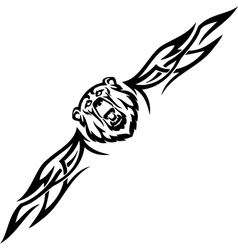Bear and symmetric tribals - Bear and symmetric tribals - vector image
