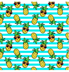 Tropic seamless pattern in cartoon trendy style vector image