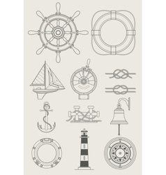 Sea ship set icon vector image