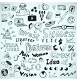 Tablet-drawn doodles business theme vector image
