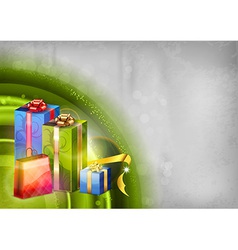 Christmas background green light corner round vector image