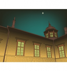 Wooden church vector image