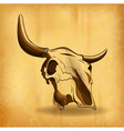 Bull skull shadow background vector image